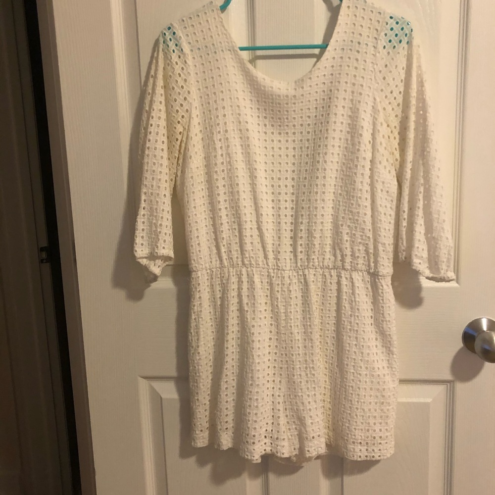 Anthropologie White Lace Romper